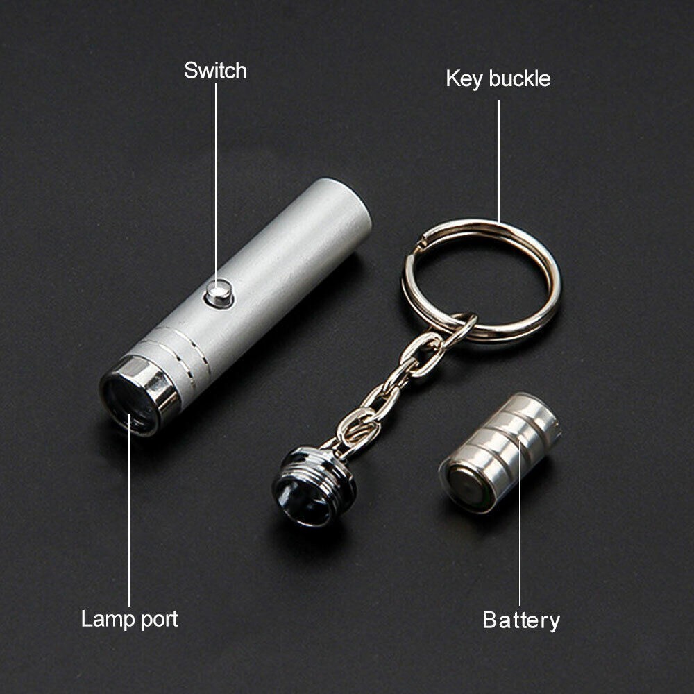 2X Mini UV LED Blacklight Light Flashlight Keychain Cash Inspection Lamp Torch