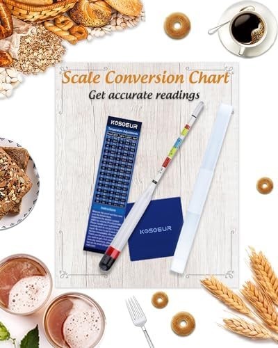 Kosoeur Triple Scale Hydrometer Alcohol Hydrometer for Wine Mead Kombucha & Beer