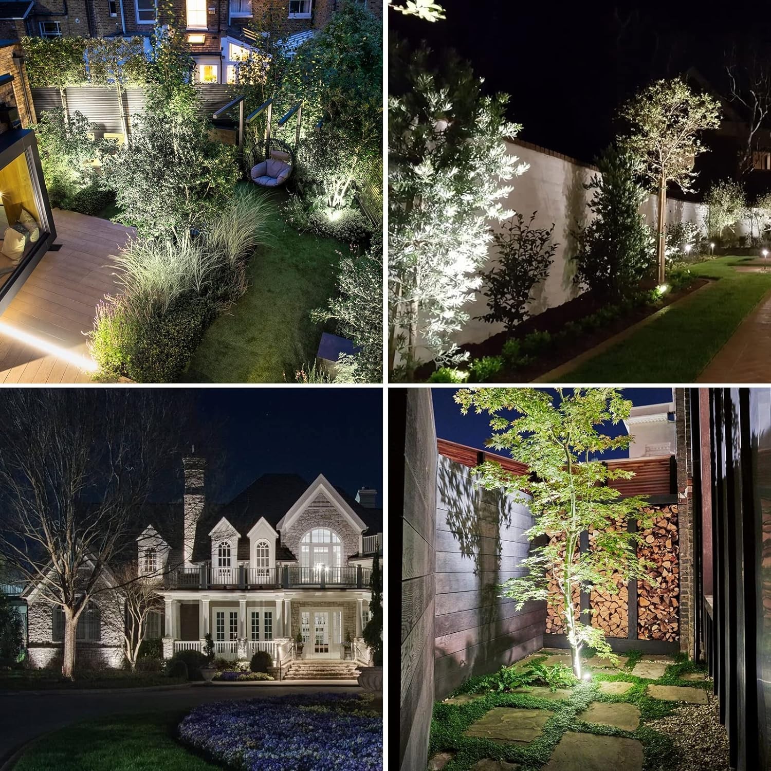 T-SUN Solar Powered Landscape Spotlight Garden Pathway Light IP65 Clear White US