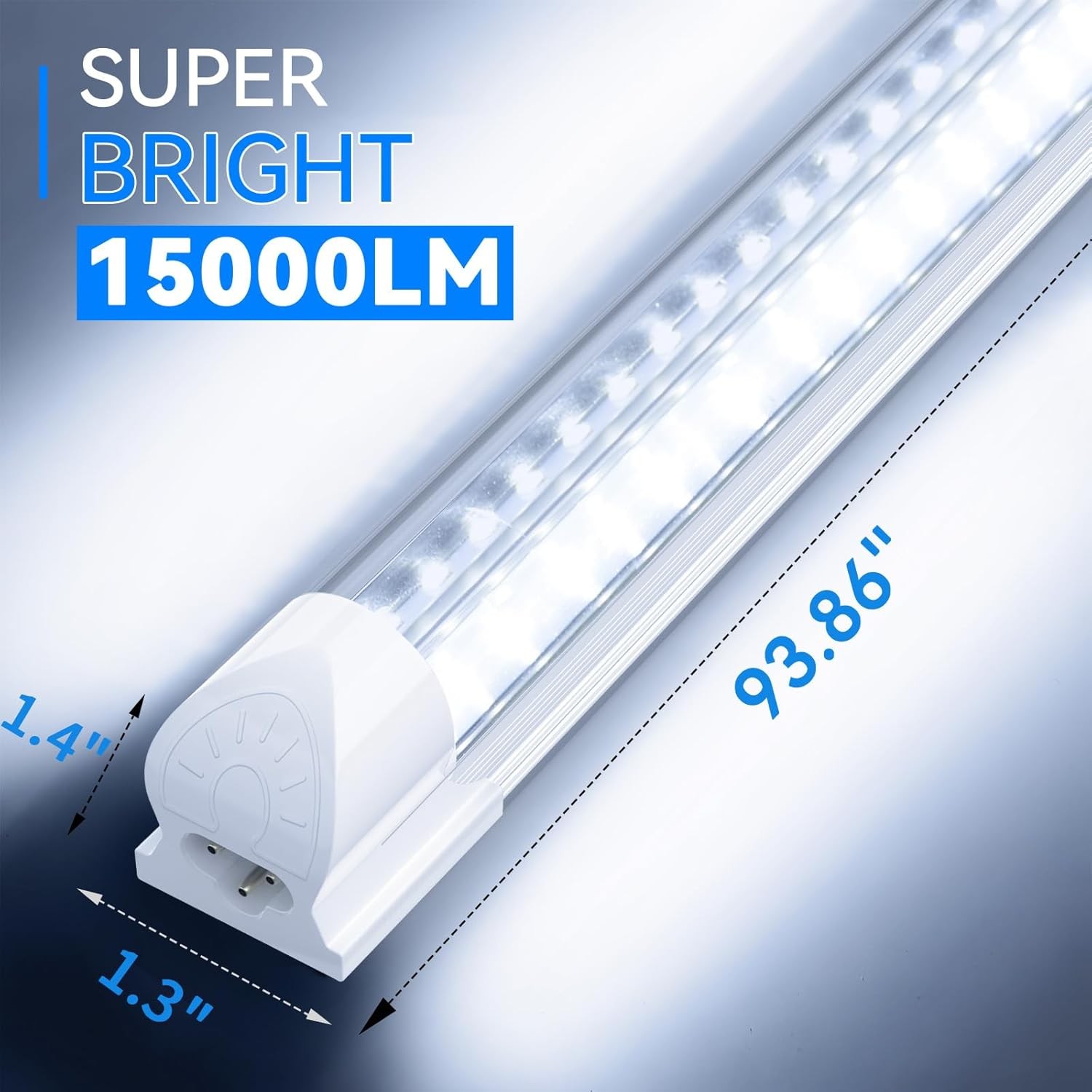 T8 4FT 8FT LED Shop Light Fixture Integrated 60W 120W Tube Light Bulbs D-Shape