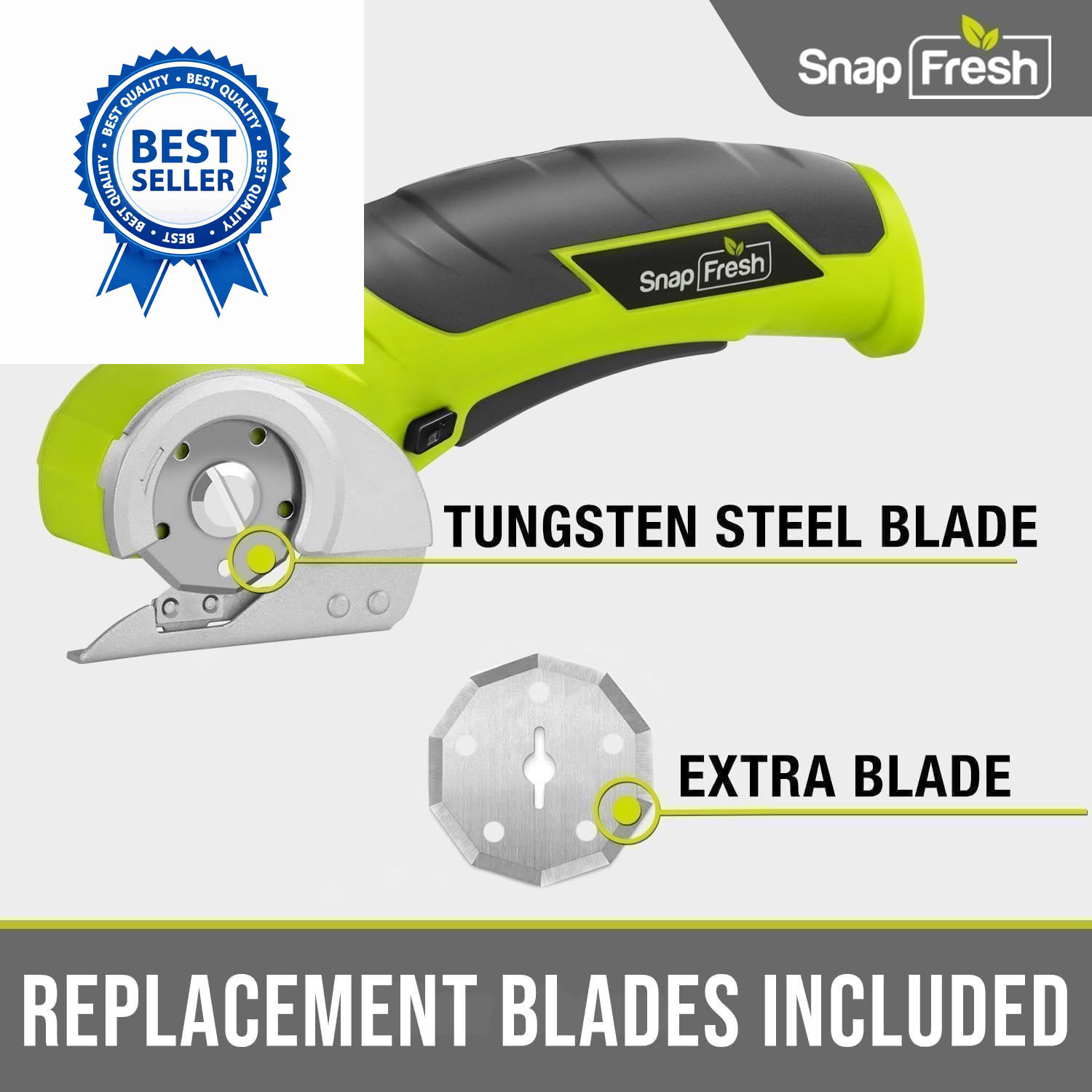 SnapFresh Cordless Electric Scissors, 4V Mini Box Cutter, Green
