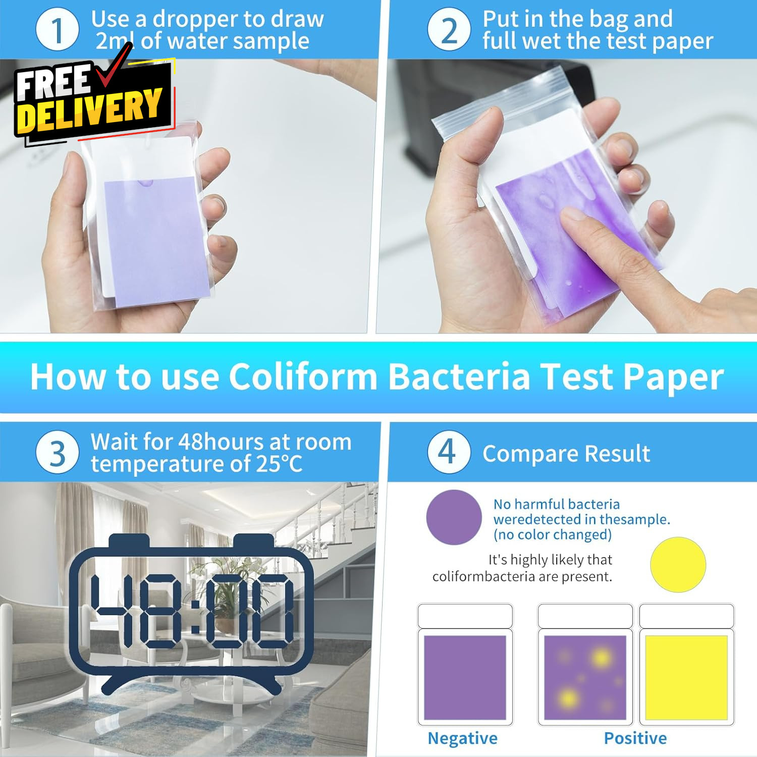 20 in 1 Complete Drinking Water Test Kits 125 Strips-Well Tap Home City Water…