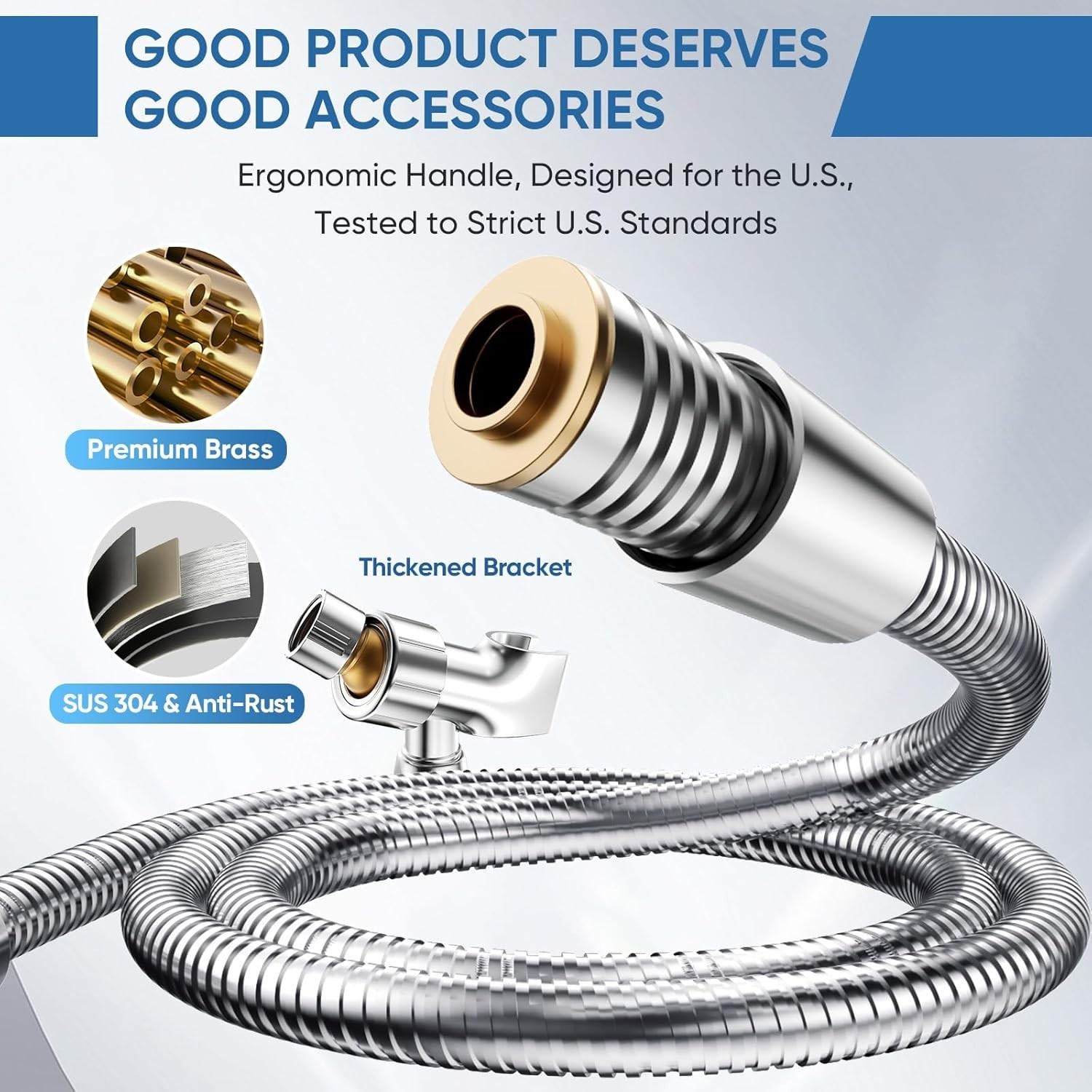 High Pressure Shower Head with Handheld,8 Modes,Heat-Resistant ABS Plastic Mater