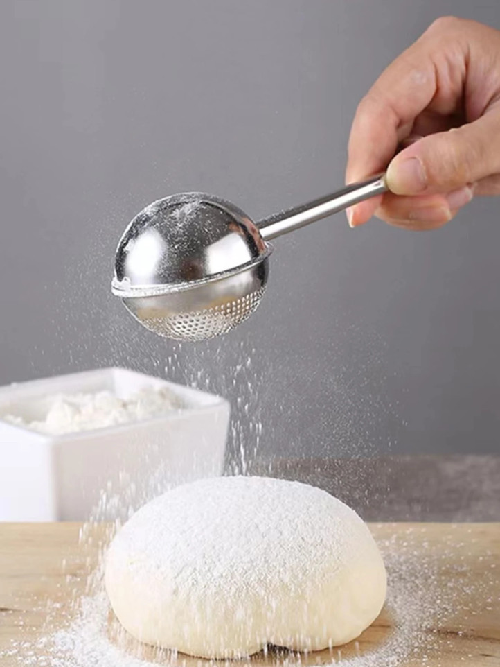 1 pc Stainless Steel One-Handed Flour Duster & Sugar Shaker for Baking