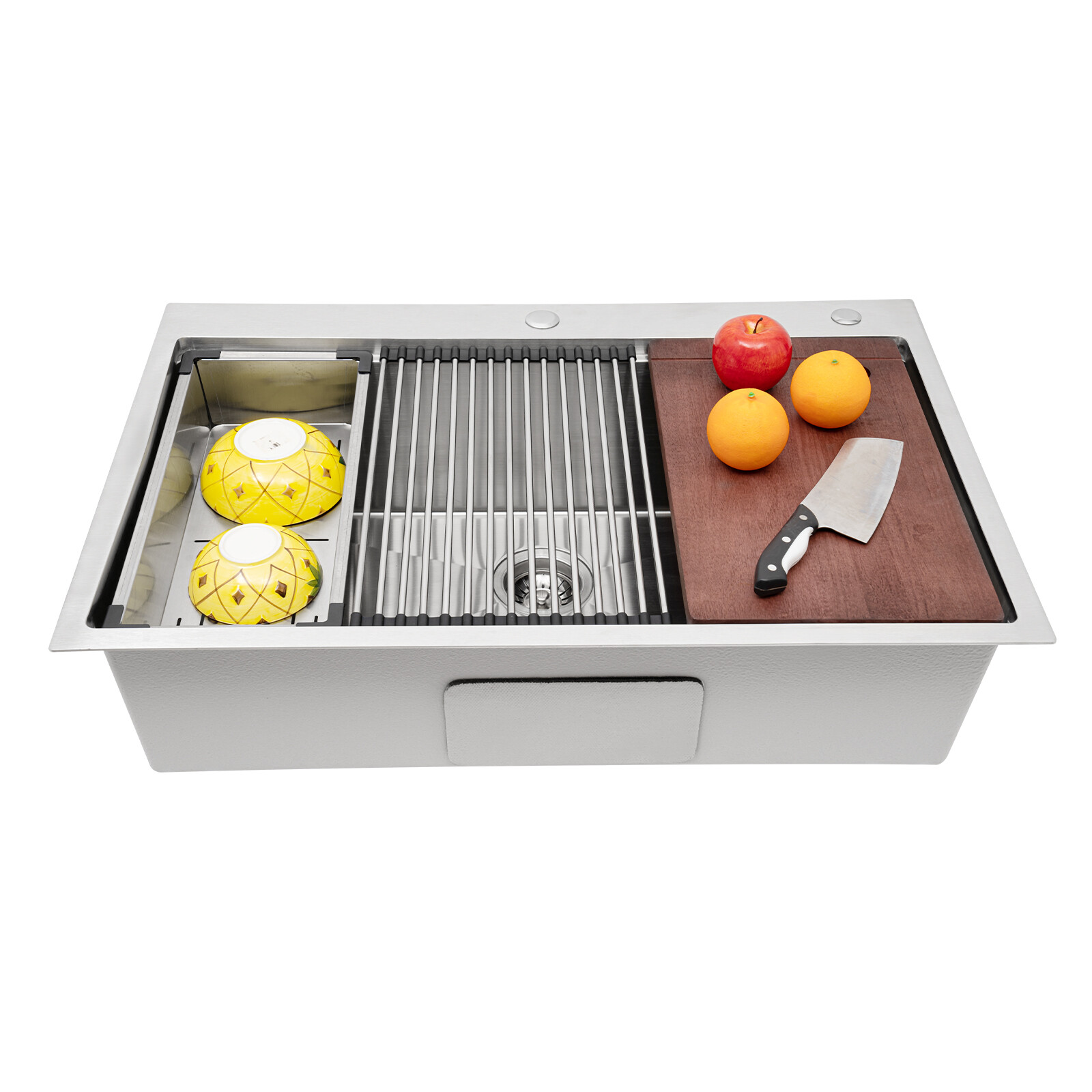New 33″x22″ Single Bowl Undermount Workstation Kitchen Stainless Steel Sink SALE