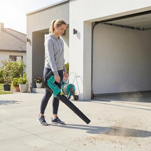 Leaf Blower Cordless – 550 CFM / 21V Powerful 2 * 2.0Ah 550 CFM with 6-Speed