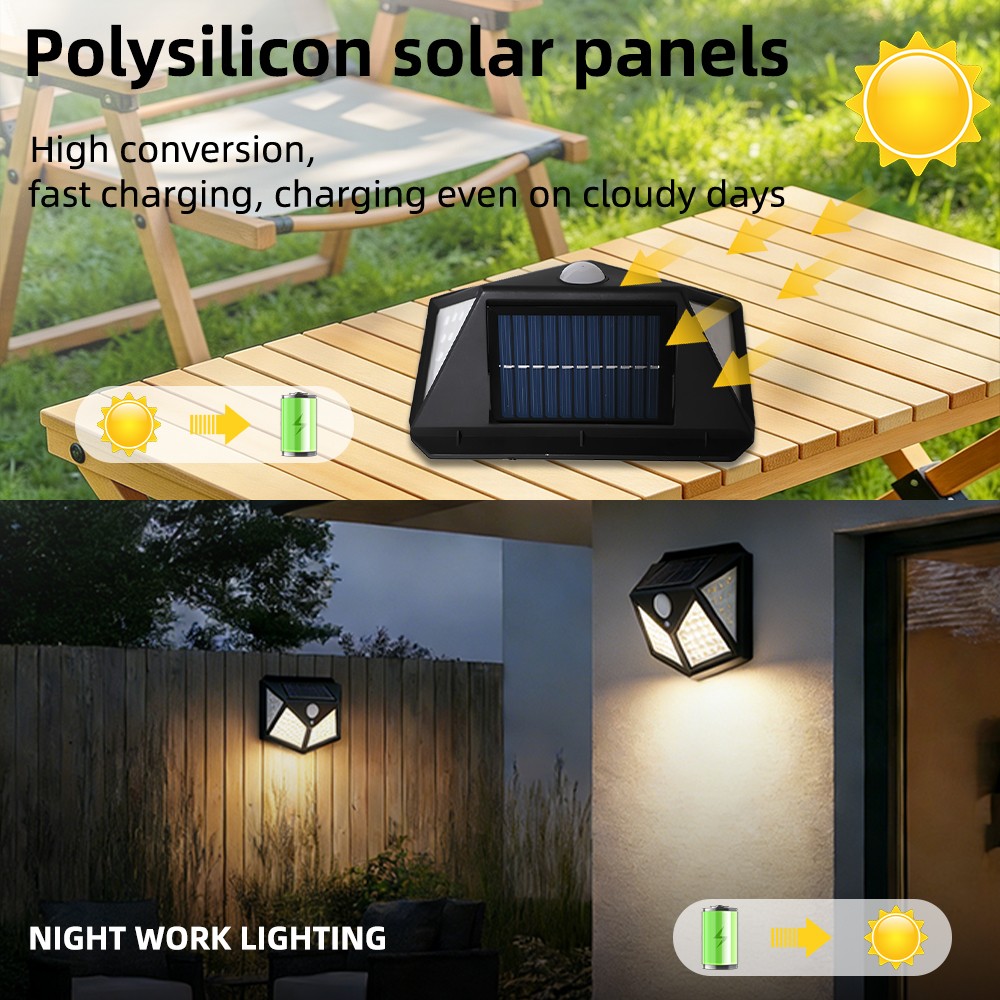 Solar Power 100 LEDS Light PIR Motion Sensor Outdoor Security Lamp Wall Garden~