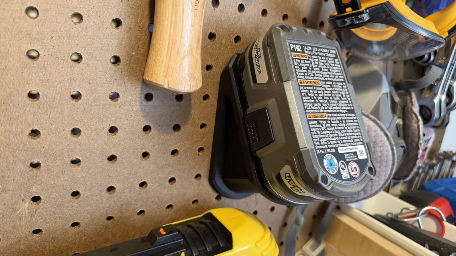 Ryobi ONE+ 18V Lithium-Ion Battery Holder For Pegboard – BATTERY NOT INCLUDED