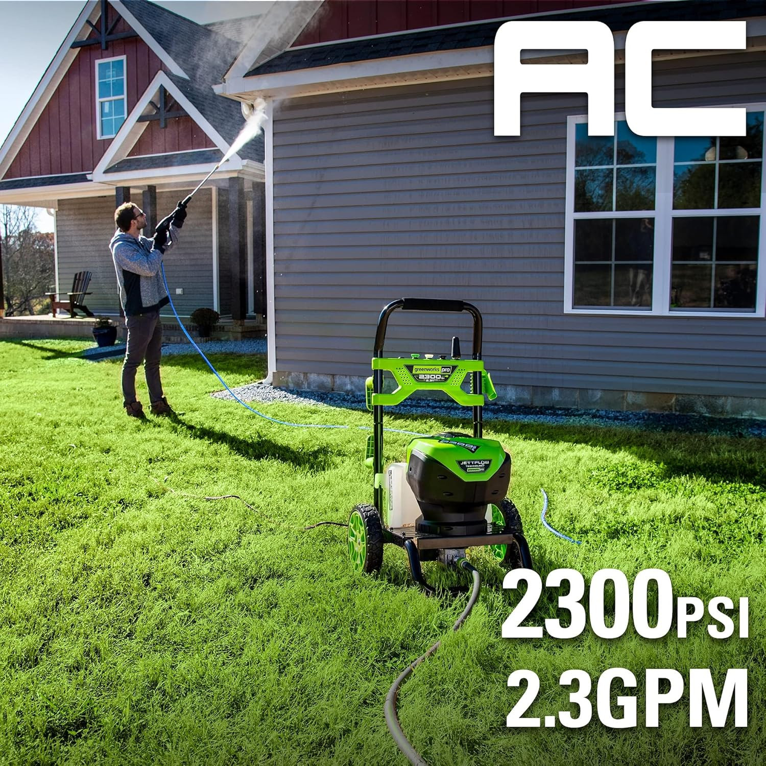 2300 PSI Trubrushless (2.3 GPM) Electric Pressure Washer, 25’ Hose, Quick Connec
