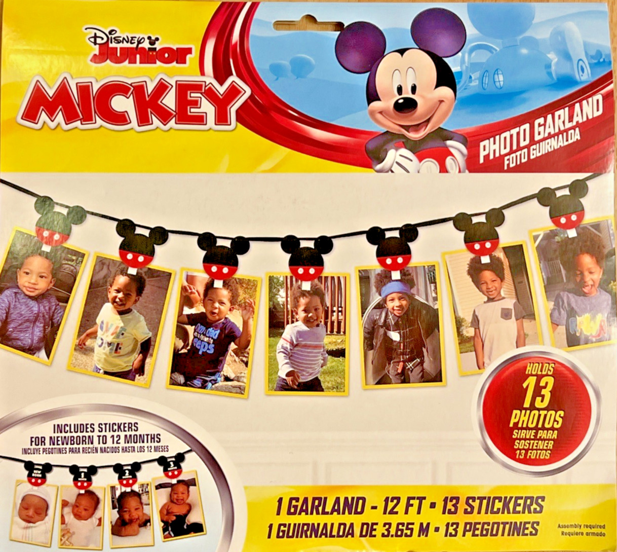 Disney Junior 12’ Mickey Mouse Photo Garland Holds 13 Photos birth 12 months 5