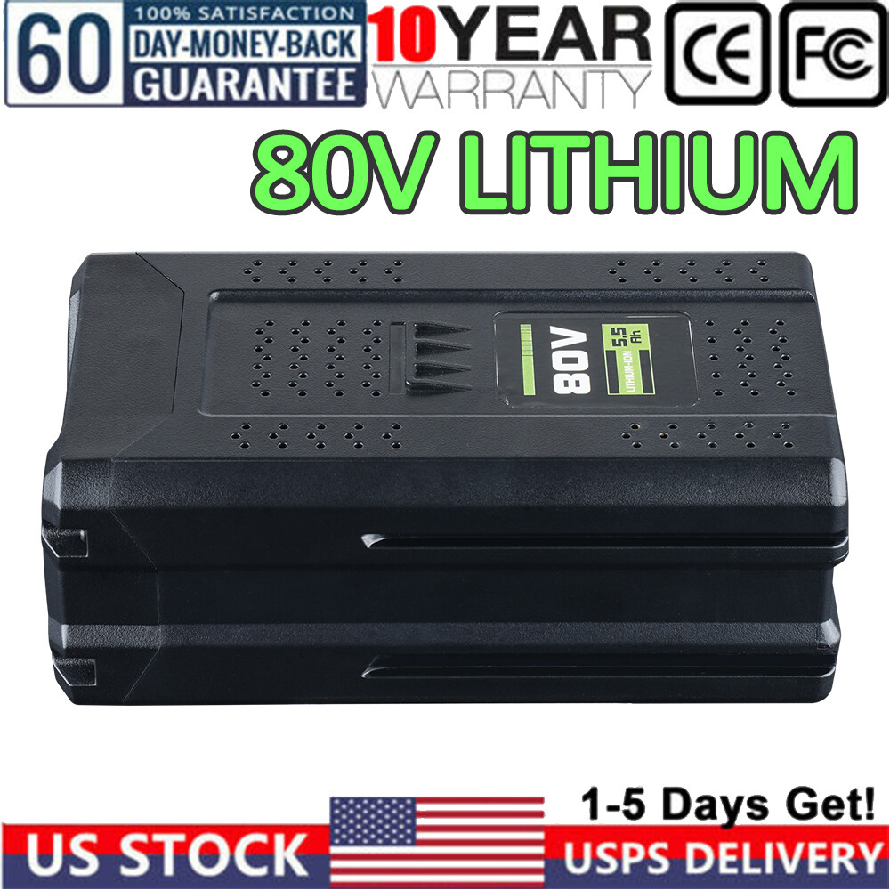 Battery FOR Greenworks 80V Lithium Ion 5.0Ah Rechargeable Li-ion BAB727 GBA80200
