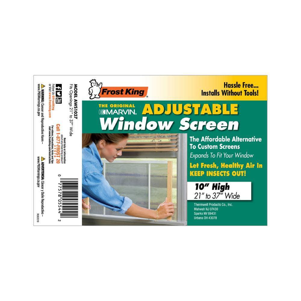 37 in. x 10 in. Grey Aluminum Adjustable Window Screen