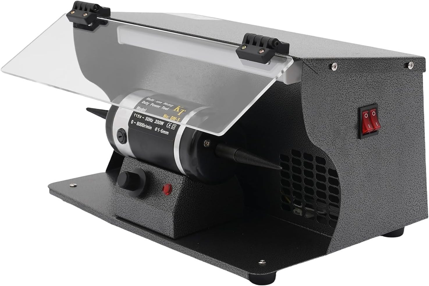 200W Bench Polisher with Dust Collector, Adjustable 0-8000 RPM