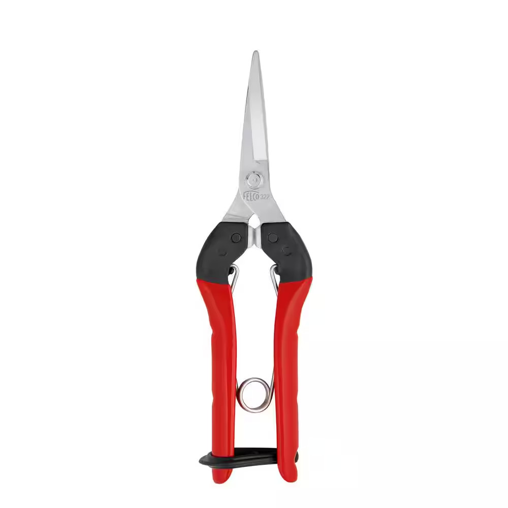 F322 7.5 In. Snip Pruning Shears with Bumpers, High Carbon Steel Blade with Coat