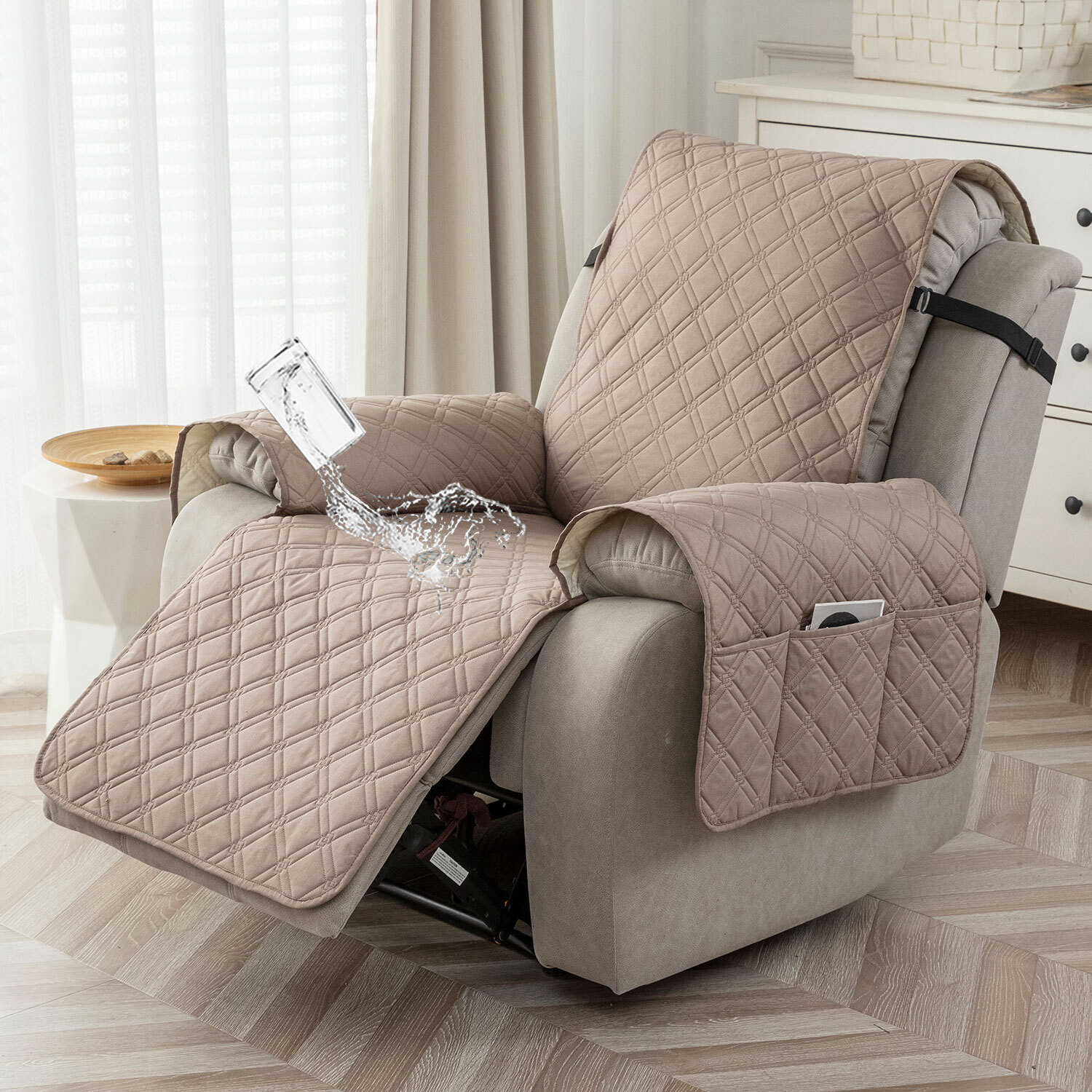 100% Waterproof Recliner Chair Cover Non Slip Recliner Covers for Recliner Chair