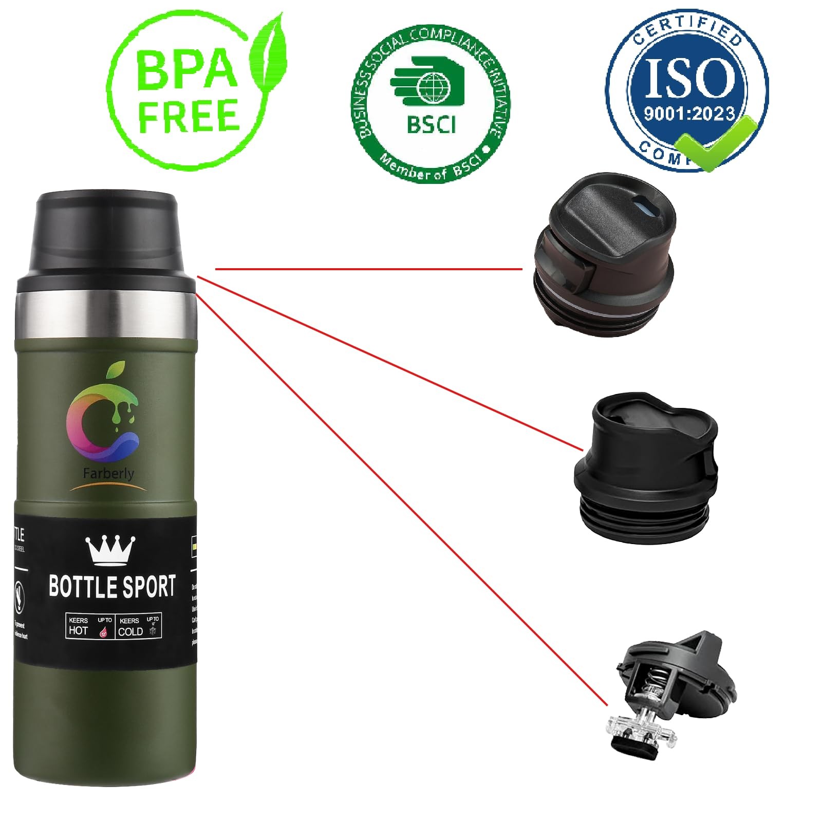 Stainle Trigger Action Travel Mug Stainle Cup 17oz Water Bottle Thermal cup T…