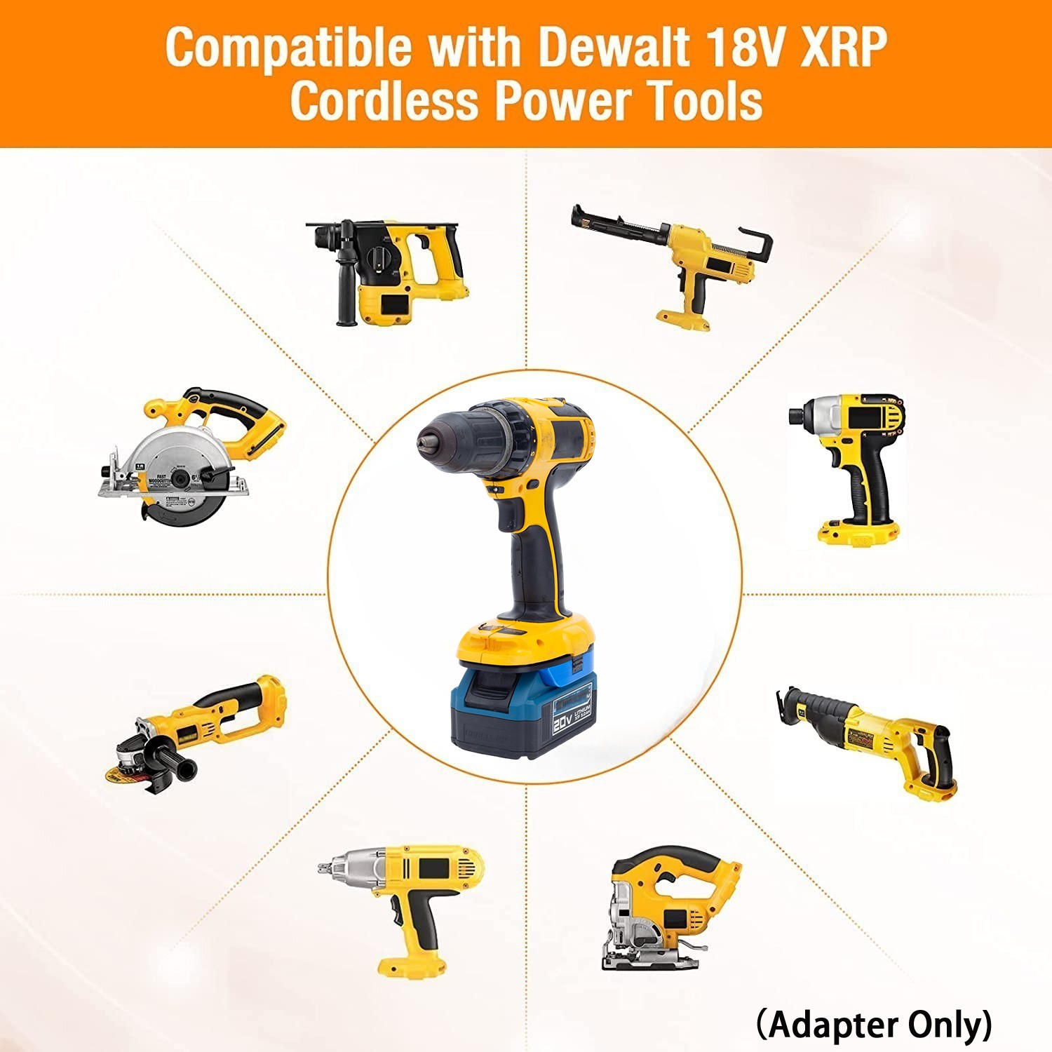 Adapter For Hercules 20V Lithium Battery To For Dewalt 18V Ni-cd Cordless Tools