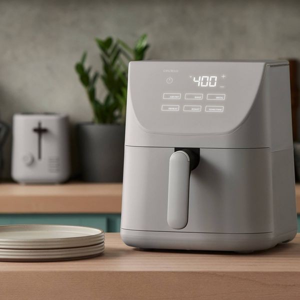 CRUXGG 6QT AIR FRYER: 1500W ELECTRIC FRYER DISHWASHER-SAFE PARTS – GRAY