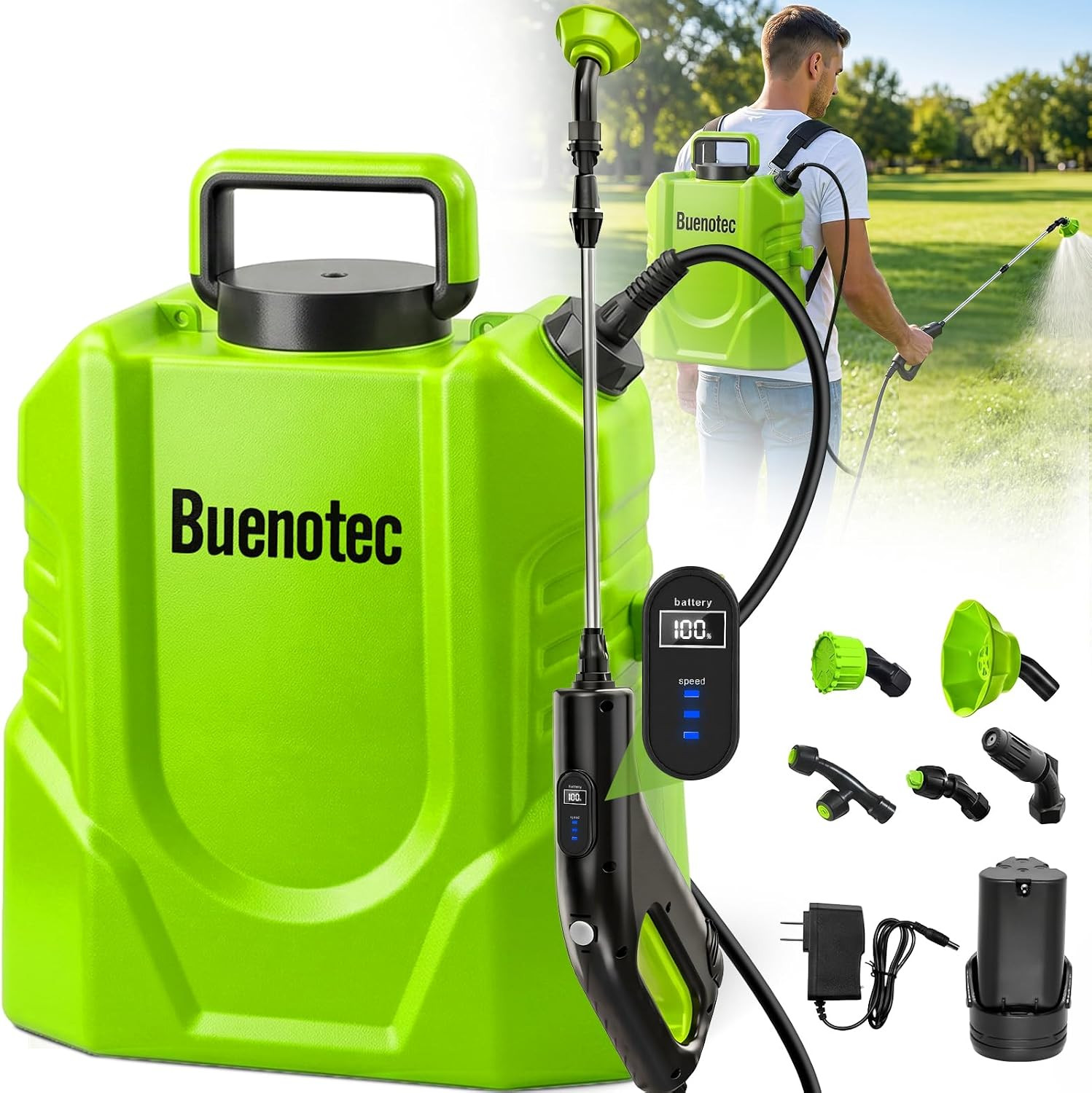 Battery Powered Backpack Sprayer 4.2 Gallon 100 PSI Electric Garden Sprayer | 3