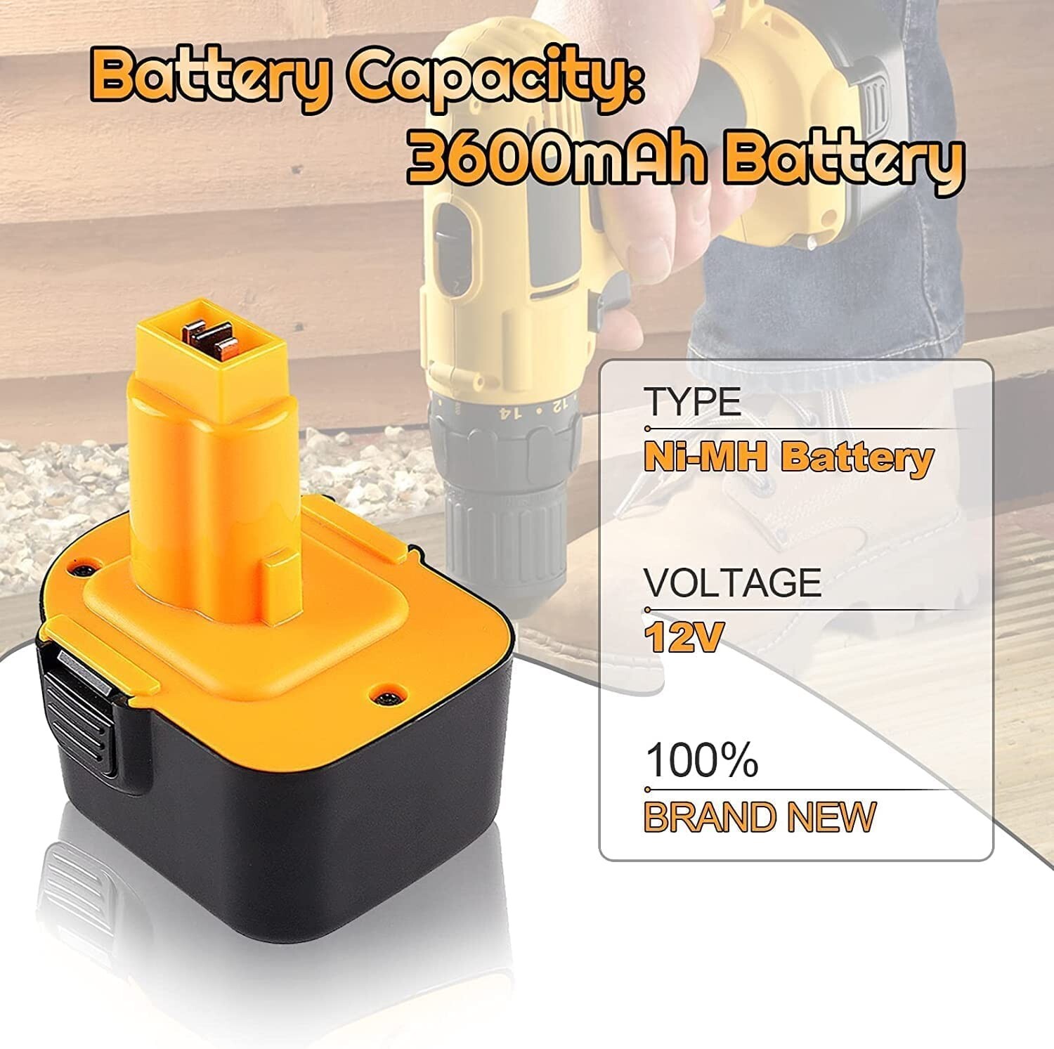 2Pack 12 Volt Replacement For DEWALT DC9071 12V Battery DW9071 DW9072 DC9740
