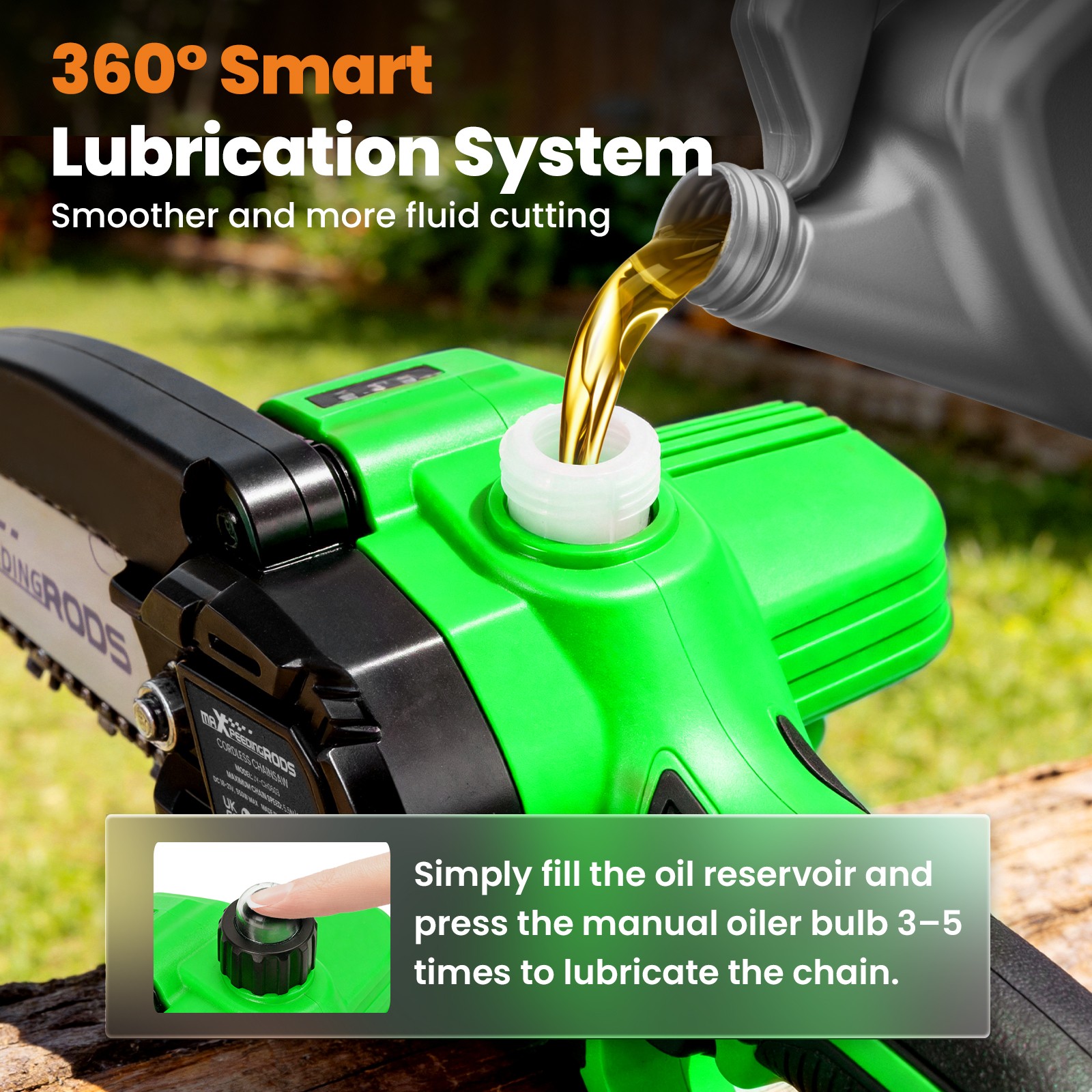 21V for Cordless Mini Chainsaw with 2 Batteries 6inch Guide Bar Wood Pruning