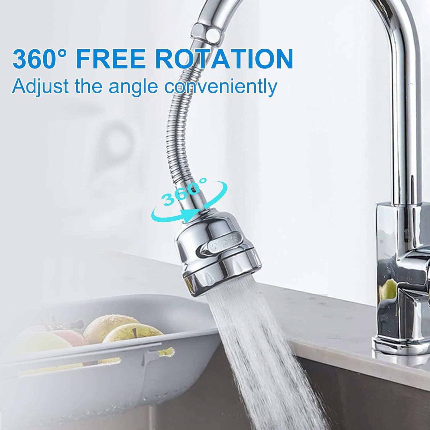 360 Degree Rotating Faucet Movable Kitchen Tap Head Water Saving Nozzle Sprayer