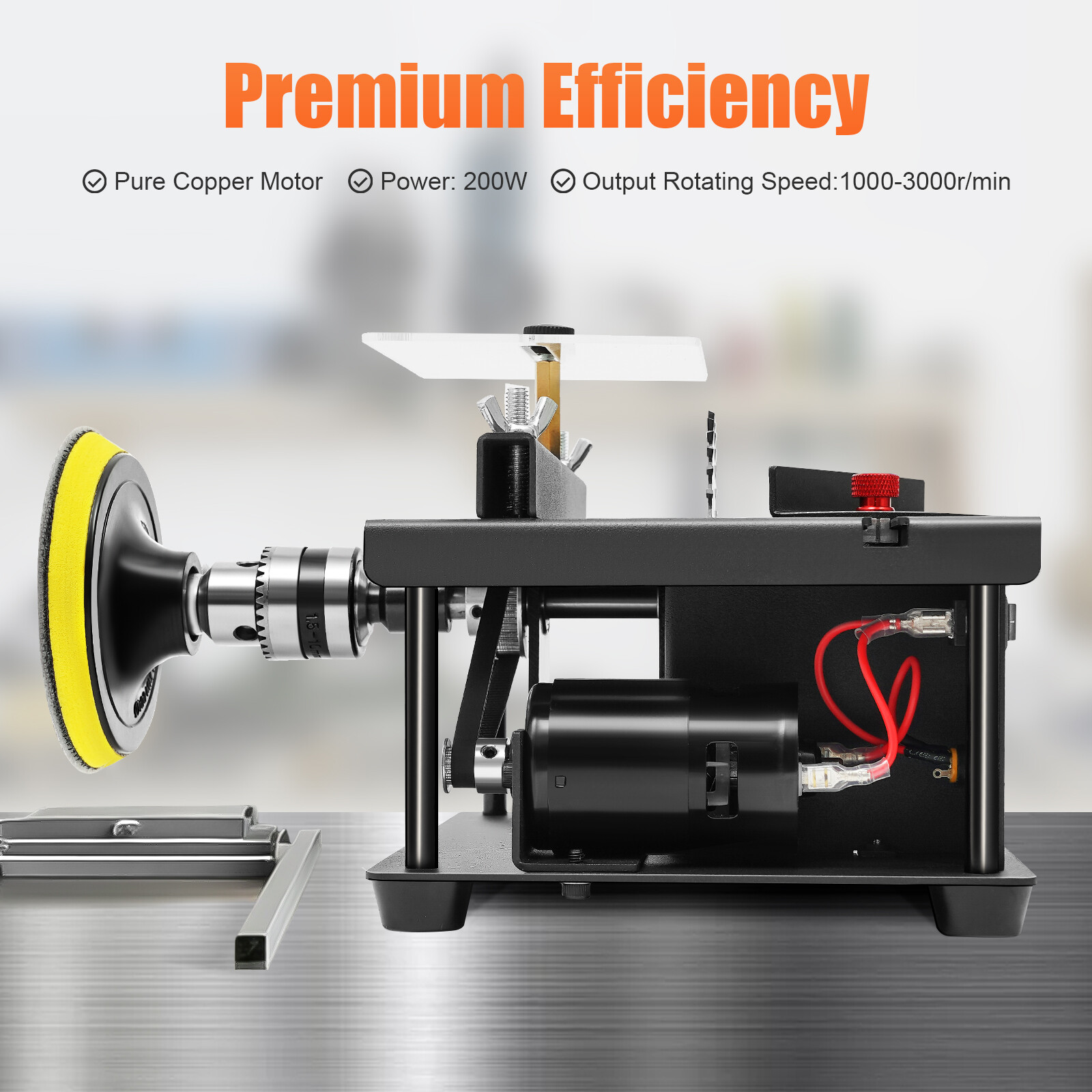 Compact Heavy Duty Table Saw Rotating Speed 1000-3000r/min Work Shop Portable US