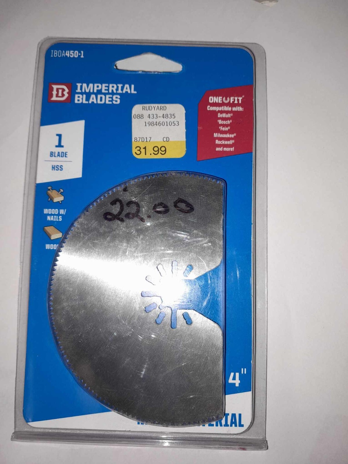 Imperial Blades IBOA450-1 One Fit 4″ Standard Segment Wood Blade, 1PC