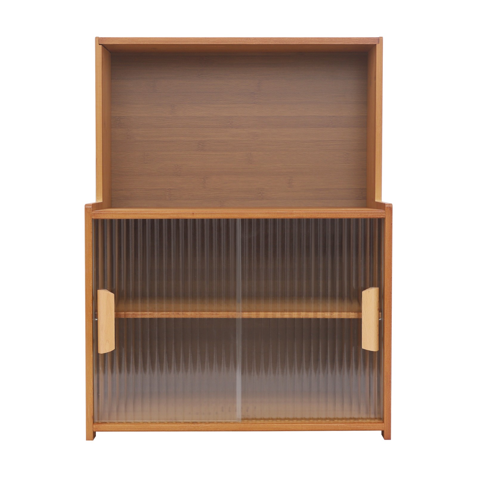 Kitchen Pantry Cabinet Small Storage Cabinet Cupboard with Sliding Glass Doors