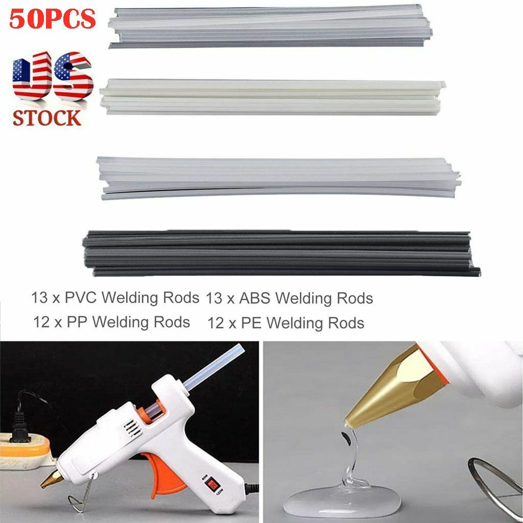 50pcs Plastic Welding Rods ABS/PP/PVC/PE Welding Sticks For Plastic Gun Welder