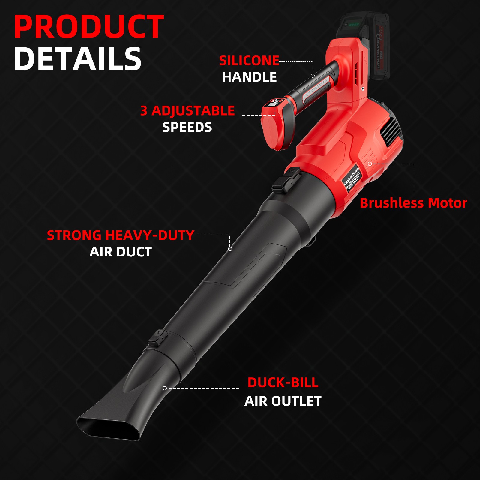 Cordless Leaf Blower for Milwaukee for m18 Battery Brushless Snow Blowing