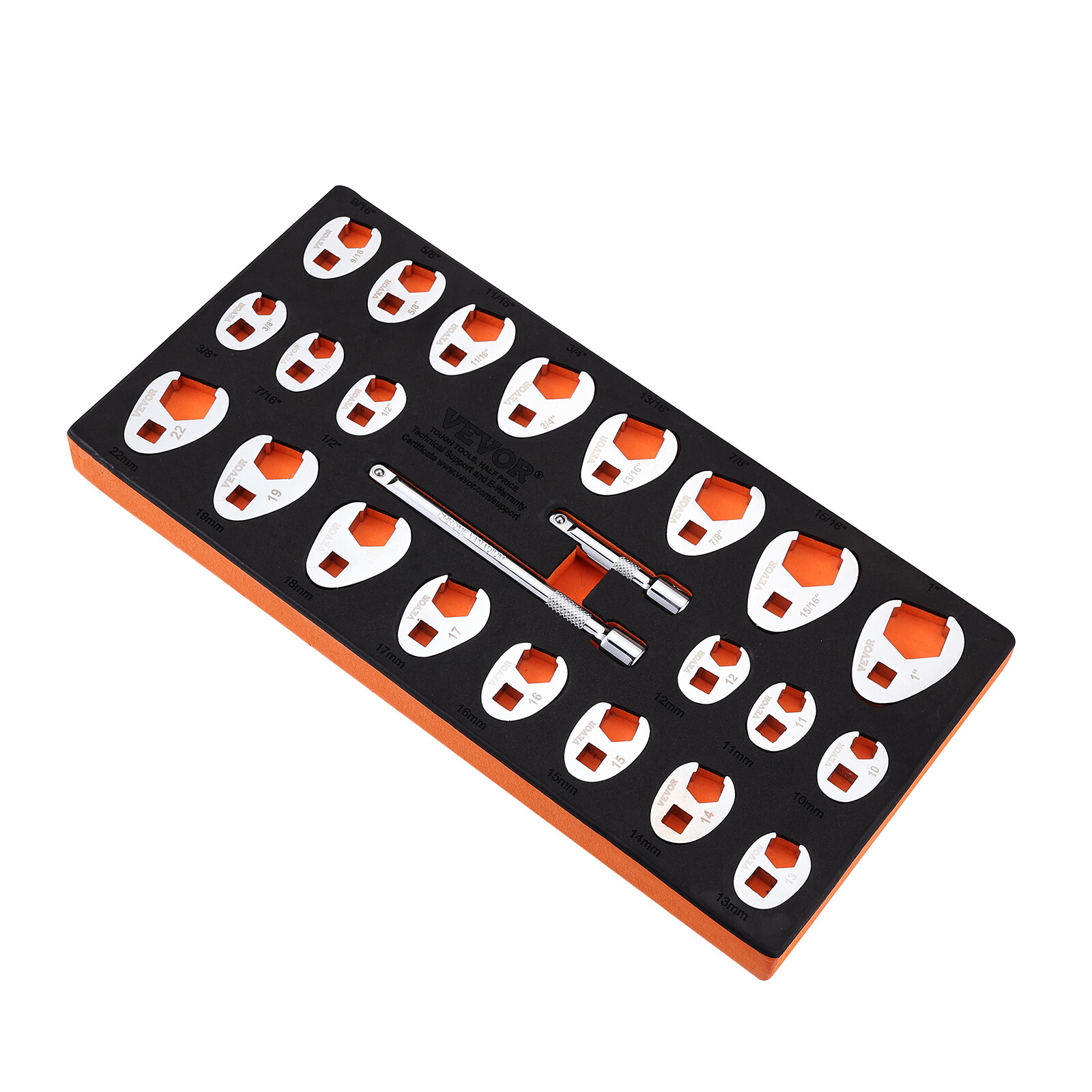 VEVOR Crowfoot Wrench Set 3/8″ Drive 24-Piece Crows Foot Wrench Set SAE Metric