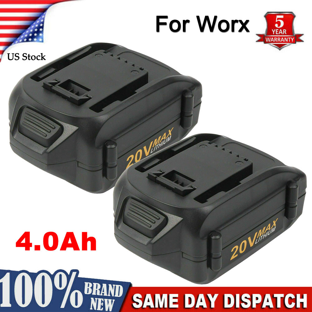 2PACK 8.0Ah For WORX 20V 8AH MAX Extend Lithium-Ion Battery WA3525 WA3575 WA3520