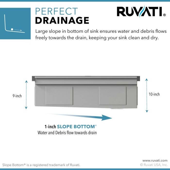 Ruvati 45″ Workstation Two-Tiered Undermount Kitchen Sink- RVH6333ST