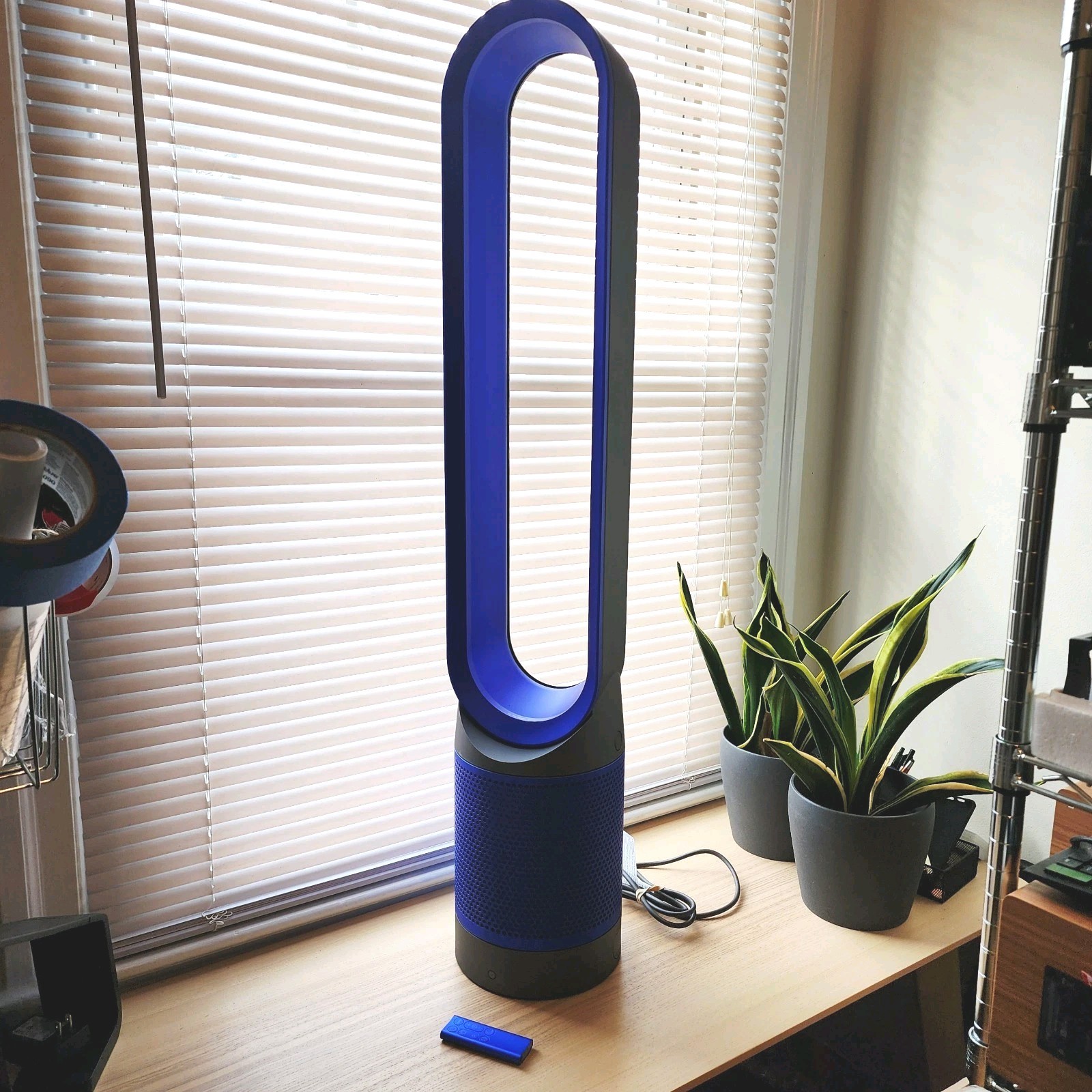 Dyson – TP02 Pure Cool Link Tower 400 Sq. Ft. Air Purifier – Iron, Blue – Remote
