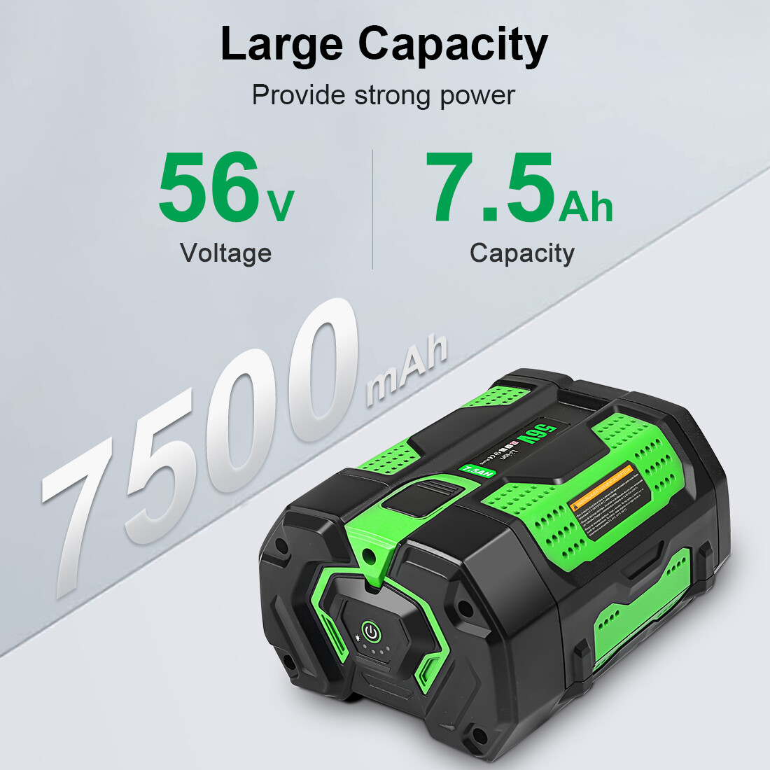 56V 7.5Ah/7500mAh Battery Replace For EGO BA4200 BA2800T LB4800 w/ Fuel gauge