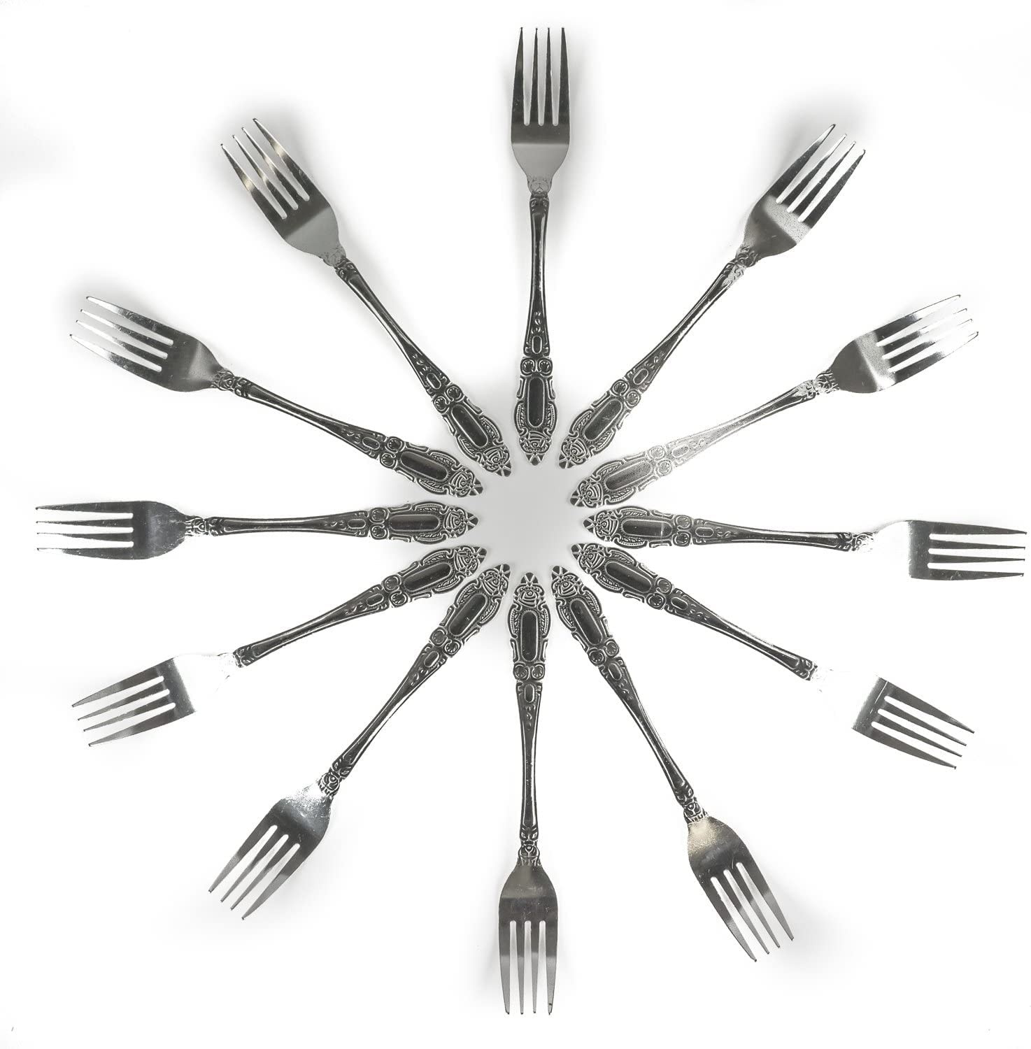 12pcs Stainless Steel Dinner Forks 7.5in Dishwasher Safe Flatware