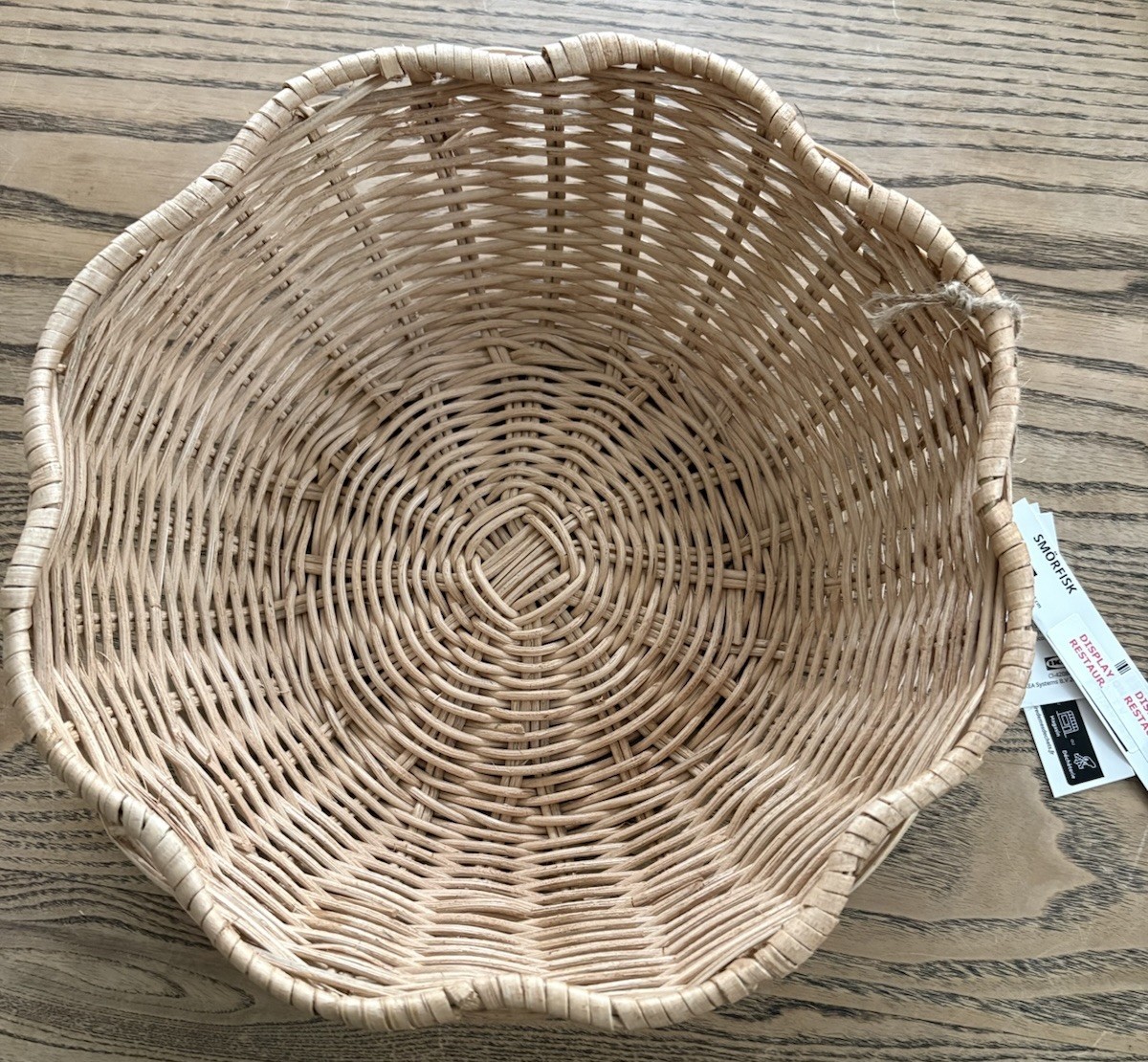 New IKEA SMORFISK Bread Basket Rattan 27×8 cm (11×3 “) 106.121.13