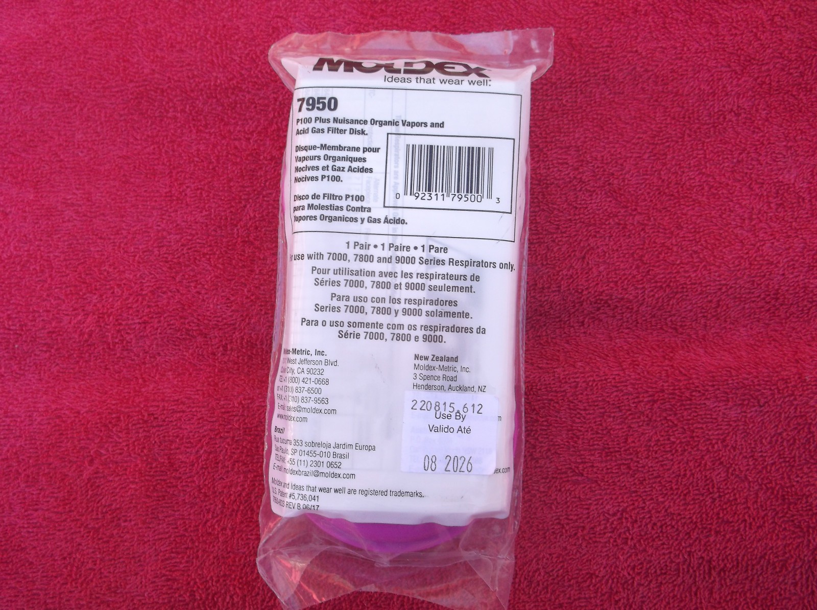 Moldex 7950 Filter use with 7000 Series Half Face / 9000 Series 2 filters 1 pack
