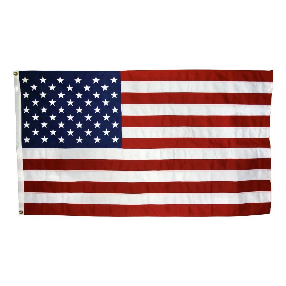 US Flag 3 x 5 ft: 100% American Made Cotton Embroidered Stars and Sewn Stripes