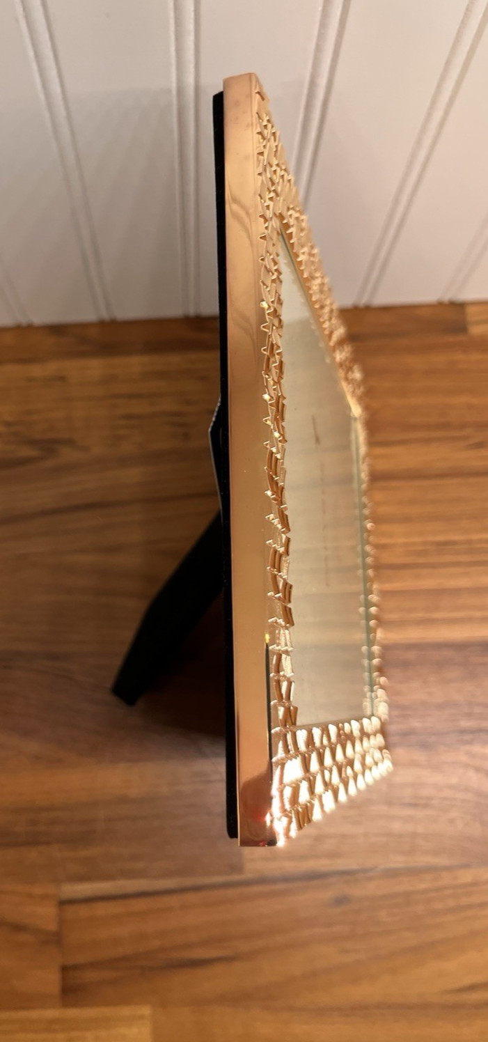 New Papyrus Shiny Gold Frame 5 x 7 Inch Metal Raised Multi Square NWT