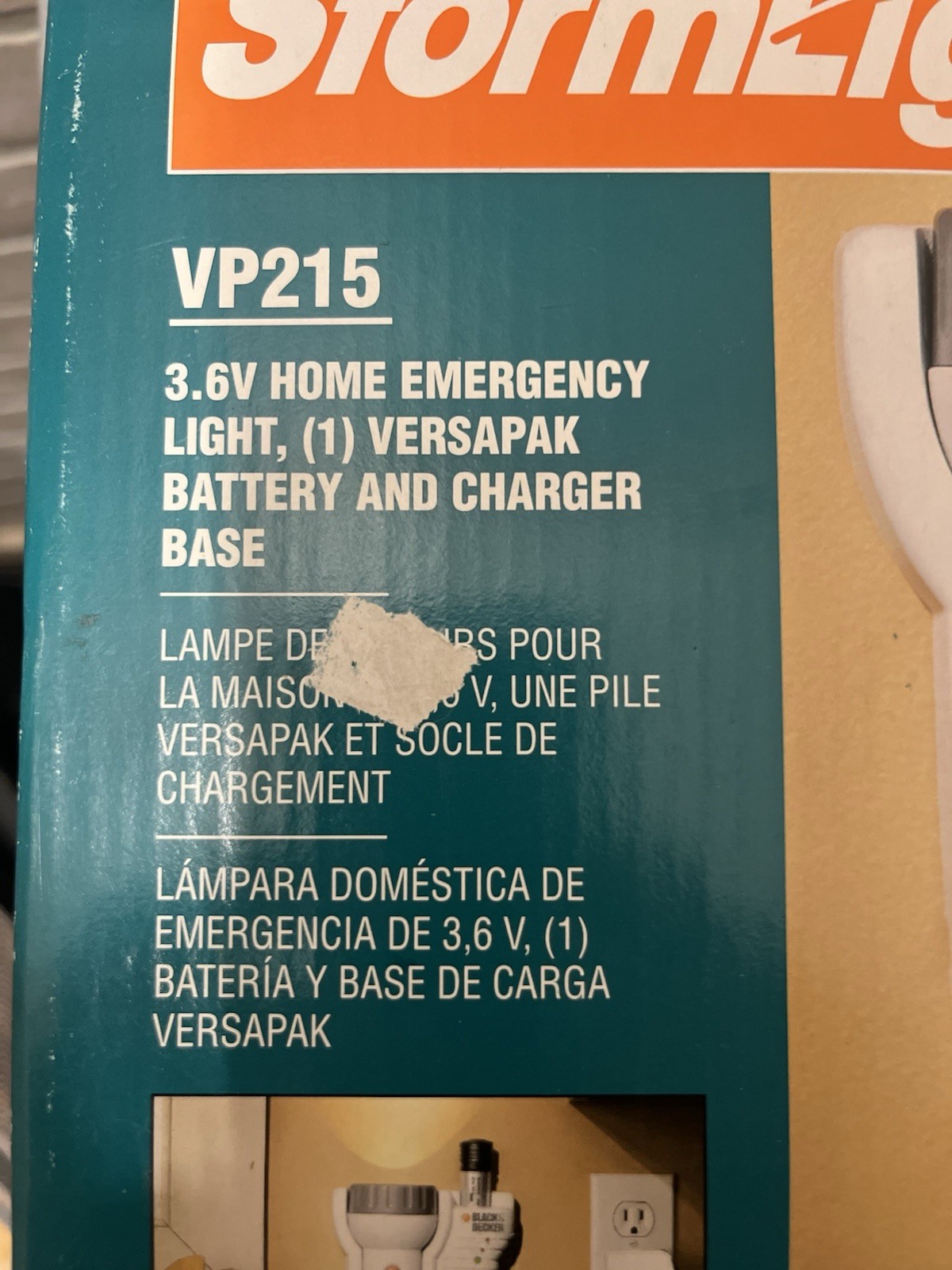 Black & Decker Stormlight VP215 3.6V Rechargeable Home Emergency Flashlight