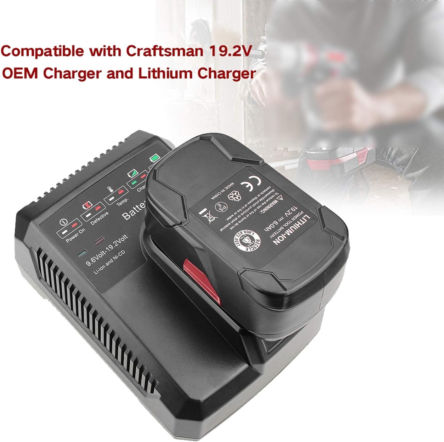 2pack 19.2Volt 8.0Ah For Craftsman C3 DieHard Lithium XCP Battery /Charger 11375
