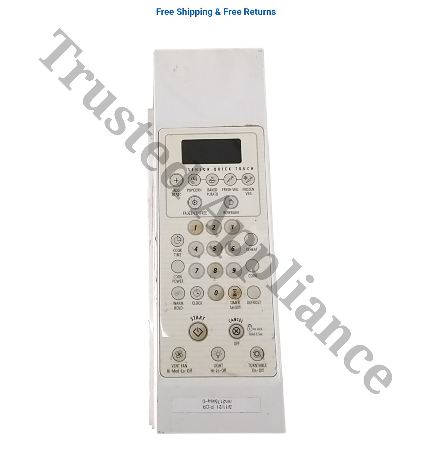 Microwave Control Panel Console 4619-648-81571 White