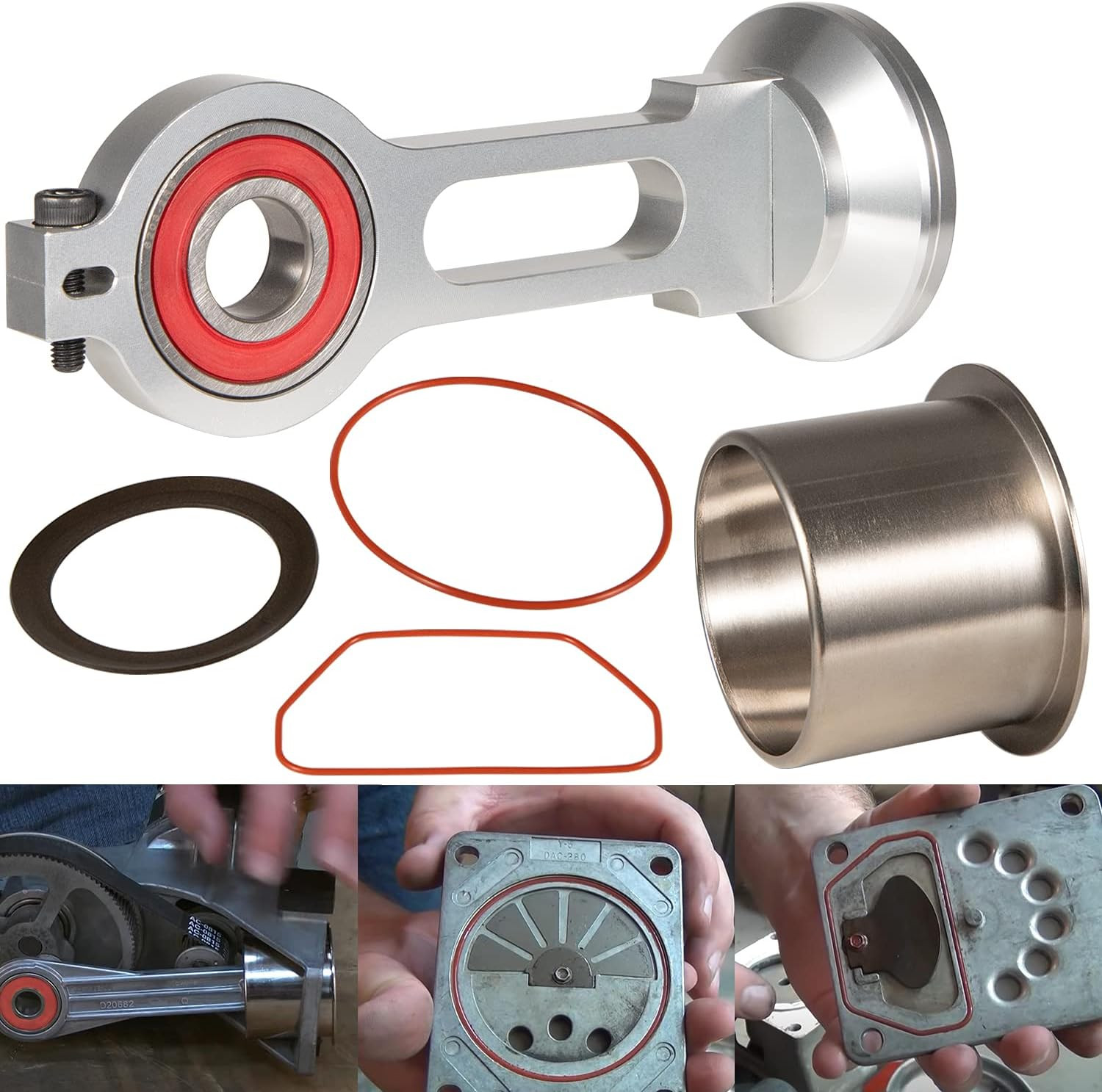 KK-4835 Compressor Piston Kit Connecting Rod Replacement Kit W/Piston Bearing fo