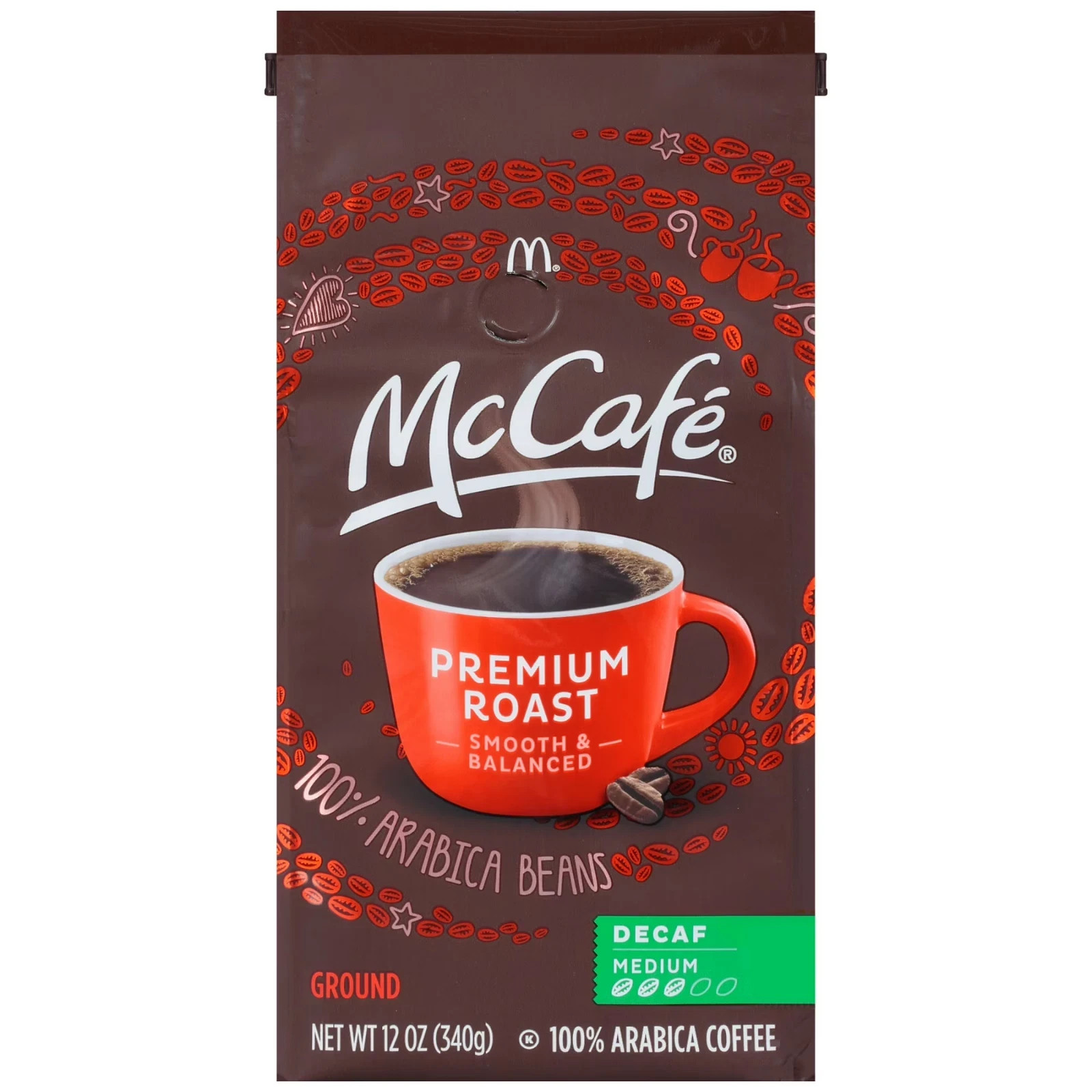 McCafe Premium Roast Decaf, Medium Roast, Ground Coffee, 12 oz