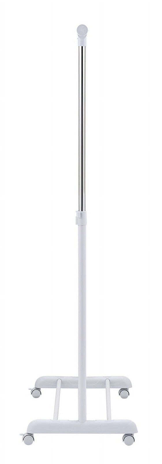 Adjustable Metal Rolling Garment Clothes Rack, Chrome & White
