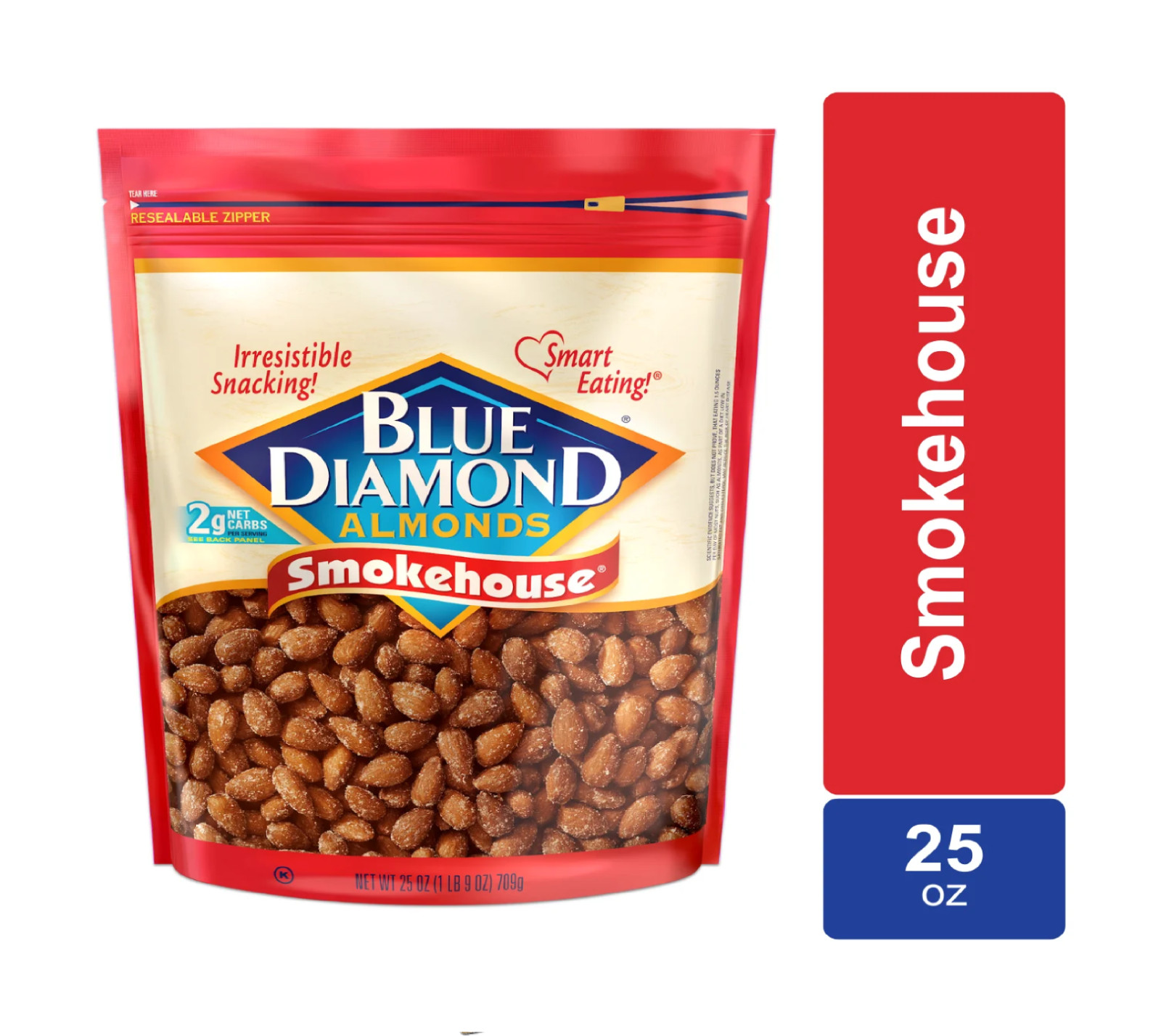 Blue Diamond Almonds Gluten Free Smokehouse Flavored Snack Nuts, 25 Oz