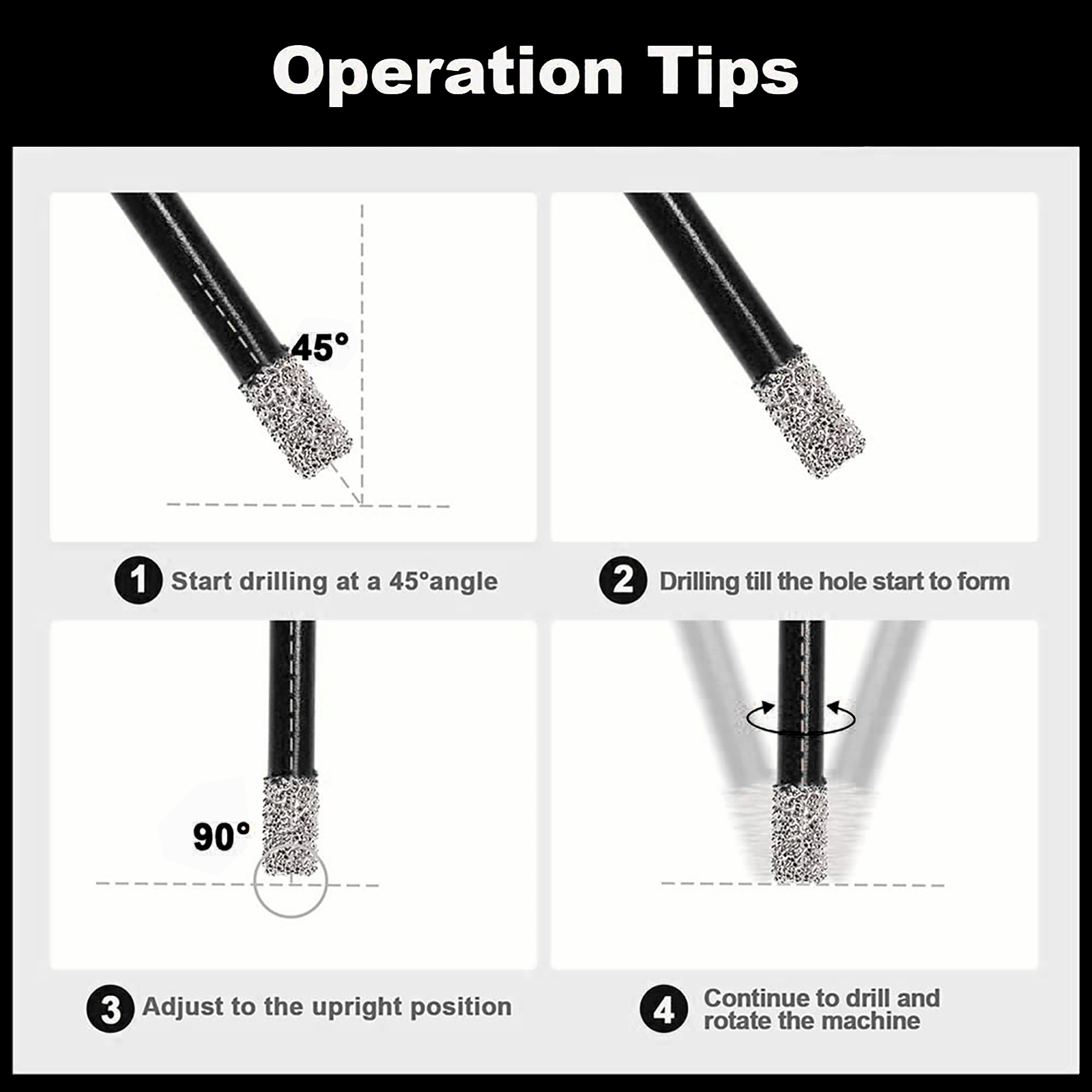 Diamond Drill Bit Set Tile Hole Saw Kit Core Bits For Granite Ceramic Porcelain