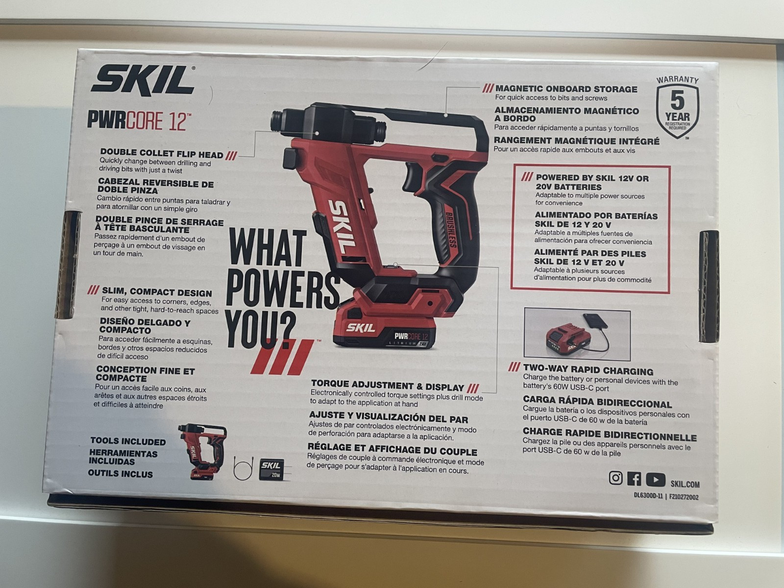 SKIL 12V / 20V PWRCORE Brushless Flip Drill – New in Box – Tool only.